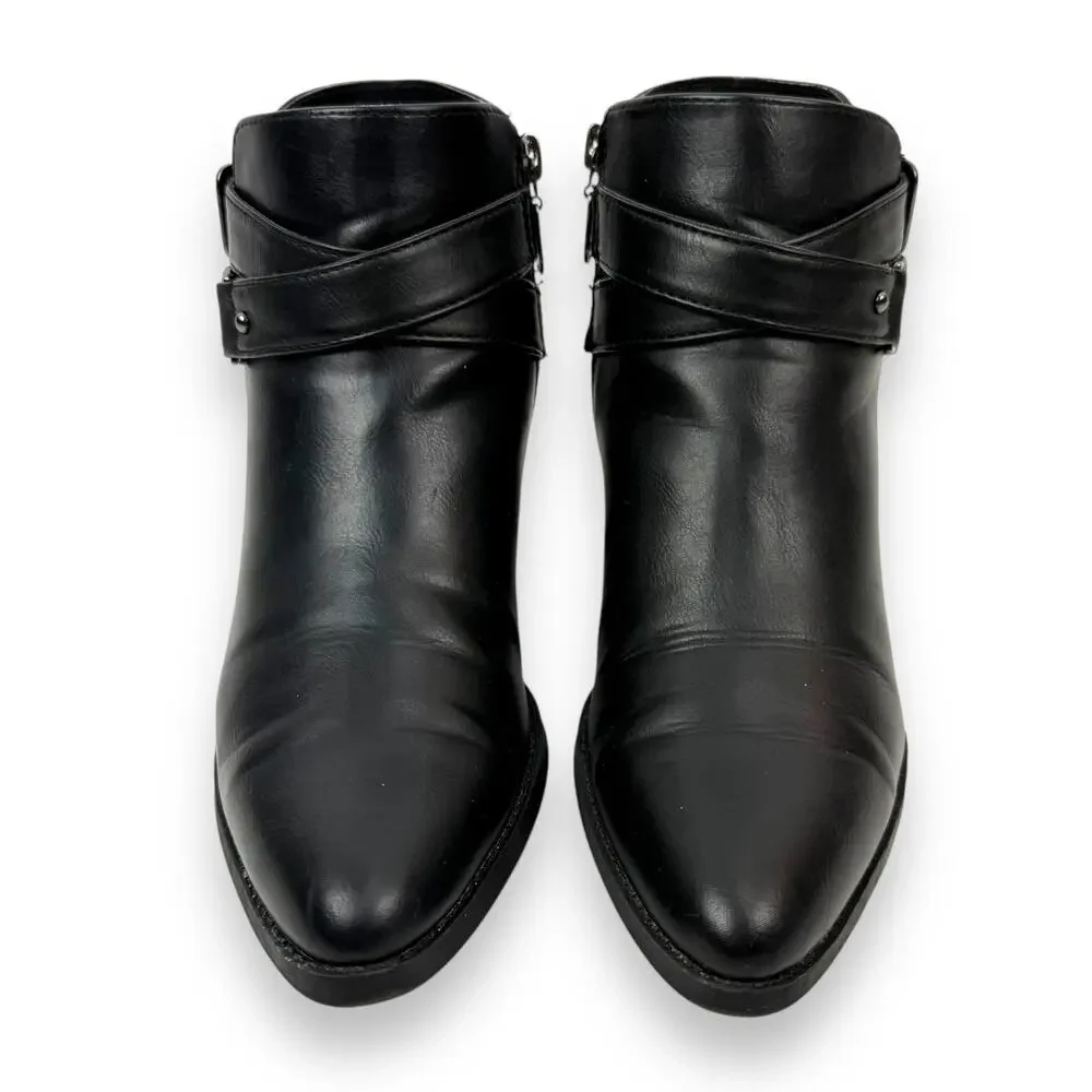 GUESS GBG black vegan leather cowgirl ankle boots - Picture 3 of 13